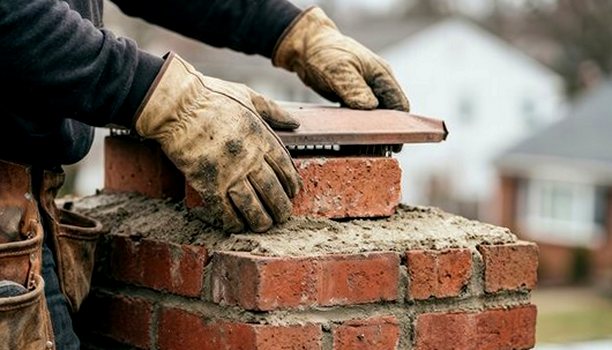 Brick course laid level at the top of a stack