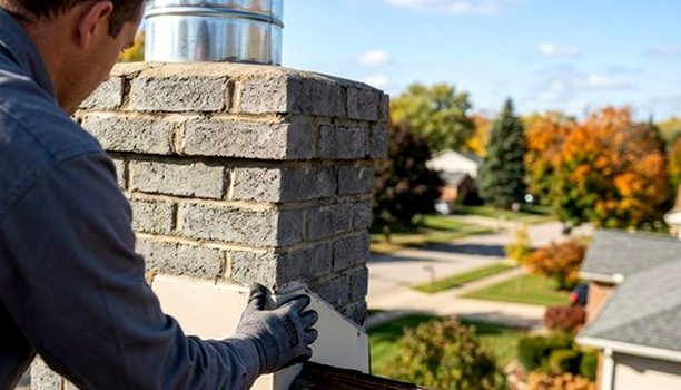 Steel lining standing at a chimney chase